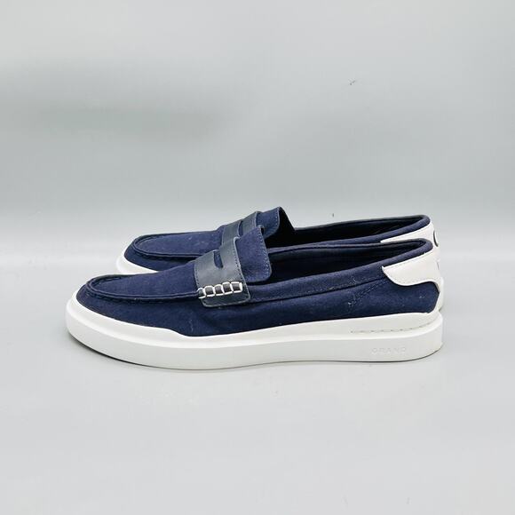 Cole Haan Shoes Mens 8.5 Blue Canvas Grand Penny Loafers Casual Comfort Walking main image 9